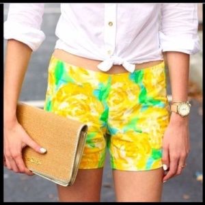 Lily Pulitzer Yellow Floral Shorts
